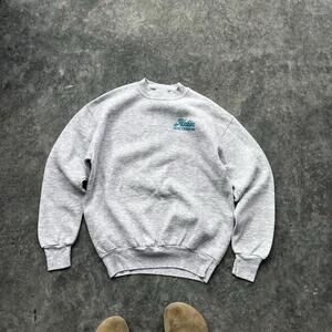 Rare Vintage HOBIE Spell Out Snowboarding Mountain Graphic Sweatshirt 80s M